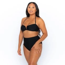 Sadie Bikini Bottom - Black On Black -Swim Wear Shop Black scarlett sadie curve 18