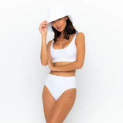 Ginger Bikini Bottom - Fresh White -Swim Wear Shop Fresh white gia ginger daisy 9