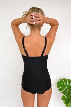 Giselle Tankini Top - Black Waffle 6 Giselle Tankini Top - Black Waffle -Swim Wear Shop GennaGiselleBlackWaffle1
