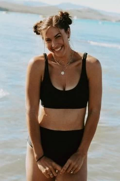 Gia Bikini Top - Black On Black -Swim Wear Shop GiaBlackonBlack3