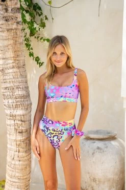Gia Bikini Top - Kaleidoscope -Swim Wear Shop GiaGingerMimi GBRLeopards 2340