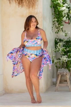 Ginger Bikini Bottom - Mediterranean Vista -Swim Wear Shop GiaGingerSara MediterraneanVista Swim Jan2024 4852