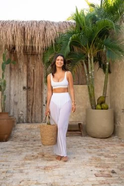 Marina Wide Leg Pants - Fresh White -Swim Wear Shop GiaMarinaPants FreshWhite 184
