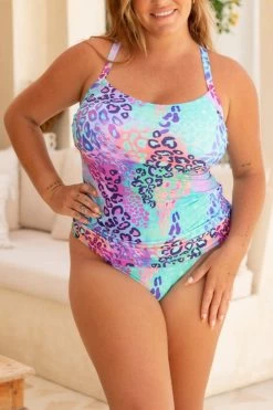 Luna 90s Bikini Bottom - Shimmer -Swim Wear Shop GiselleLuna GBRLeopards 1685