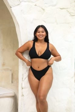 Grace Bikini Bottom - Black Waffle