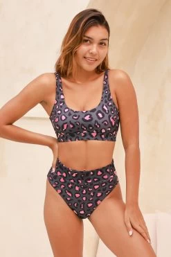 Ginger Bikini Bottom - Stone Leopard -Swim Wear Shop LifestyleBaliLeopardStone63