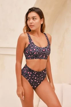 Gia Bikini Top - Stone Leopard -Swim Wear Shop LifestyleBaliLeopardStone67