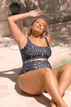 Gia Bikini Top - Stone Leopard -Swim Wear Shop LifestyleBaliLeopardStone85