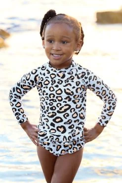 Mini Annie Rashie Set - Safari Leopard -Swim Wear Shop LifestyleSafariLeopardKidsMiniSwimwear3