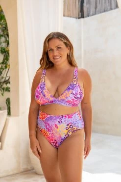 Lola Triangle Top - Tangerine -Swim Wear Shop LolaGinger GBRLeopards 2181