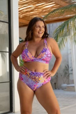 Sadie Bikini Bottom - Tangerine -Swim Wear Shop LolaSadie GBRLeopards 51