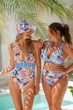 Lola Triangle Top - Mediterranean Vista -Swim Wear Shop LolaSadieGwenDaisyAdult MediterraneanVista Swim Jan2024 4364