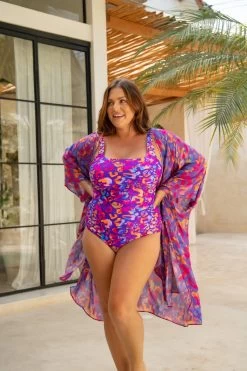 Giulia Kimono/Kaftan - Loveheart Leopard -Swim Wear Shop MaeveGiulia LoveHeartLeopard 1644