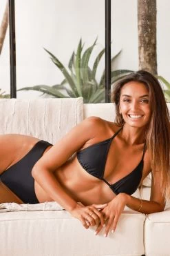 Mia String Top - Black On Black -Swim Wear Shop MiaLunaBlack11