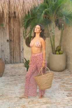 Marina Wide Leg Pants - Bejeweled Leopard -Swim Wear Shop MiaMarinaPants BejewelledLeopard 27
