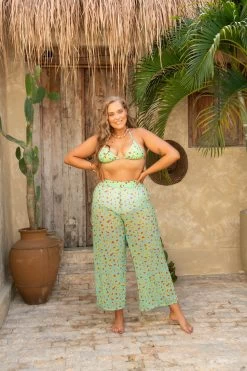 Marina Wide Leg Pants - Sour Sky Leopard -Swim Wear Shop MiaMarinaPants SourSkyLeopard 1027