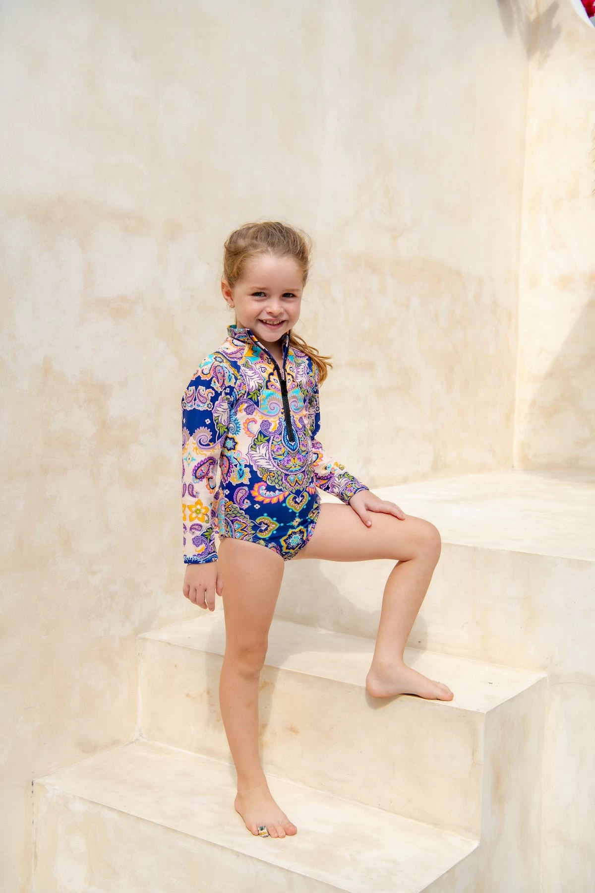 Mini Blake Surfsuit - Peacock Swirls 6 Mini Blake Surfsuit - Peacock Swirls - Image 6