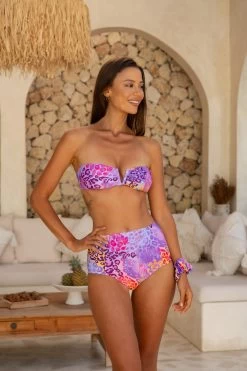 Scarlett Bandeau Top - Tangerine -Swim Wear Shop ScarletPenelope GBRLeopards 214