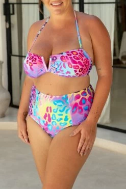 Scarlett Bandeau Top - Kaleidoscope -Swim Wear Shop ScarletPenelopeMimi GBRLeopards 1013