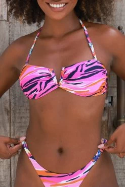 Scarlett Bandeau Top - Floral Tang -Swim Wear Shop ScarlettFloralTang01