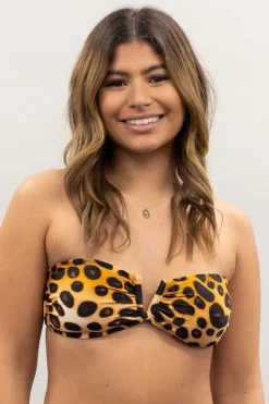 Scarlett Bandeau Top - Cheetah Fever -Swim Wear Shop ScarlettGraceCheetahFever3