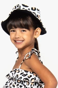 Daisy Swim Hat - Safari Leopard -Swim Wear Shop StudioSafariLeopardKidsHatMiniSwimwear1
