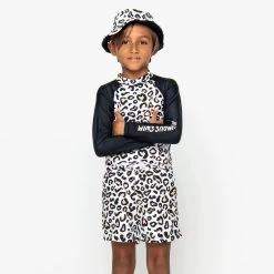 Mini Billy Rashie Top - Safari Leopard -Swim Wear Shop StudioSafariLeopardKidsMiniSwimwear7