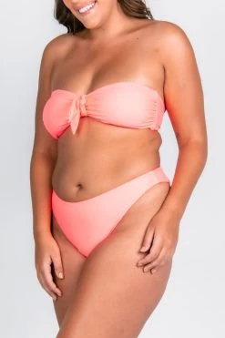 Grace Bikini Bottom - Fluorescent Coral -Swim Wear Shop carrie grace curve fluro pink 2