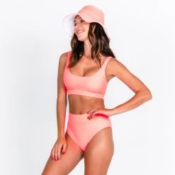 Gia Bikini Top - Fluorescent Coral 20 Gia Bikini Top - Fluorescent Coral -Swim Wear Shop gia ginger daisy fluro pink 4